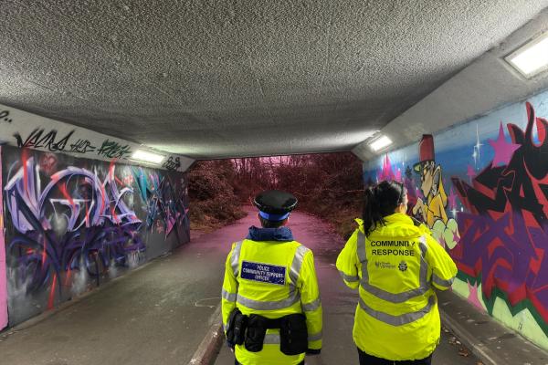 PCSO & Community Response Officers Patrolling Underpass