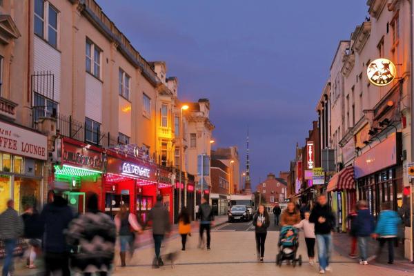 A street in Weston-super-Mare at night